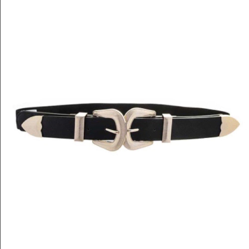 WESTERN STYLE DOUBLE BUCKLE BELT